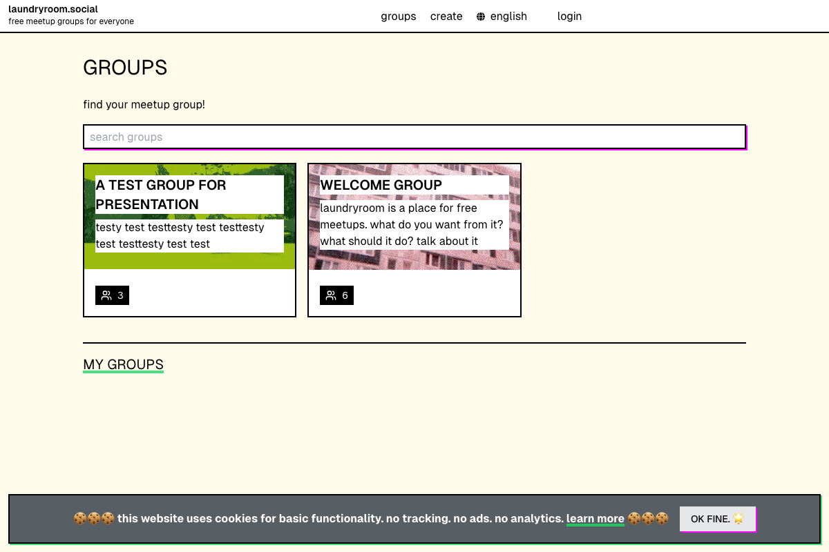 screenshot of laundryroom.social