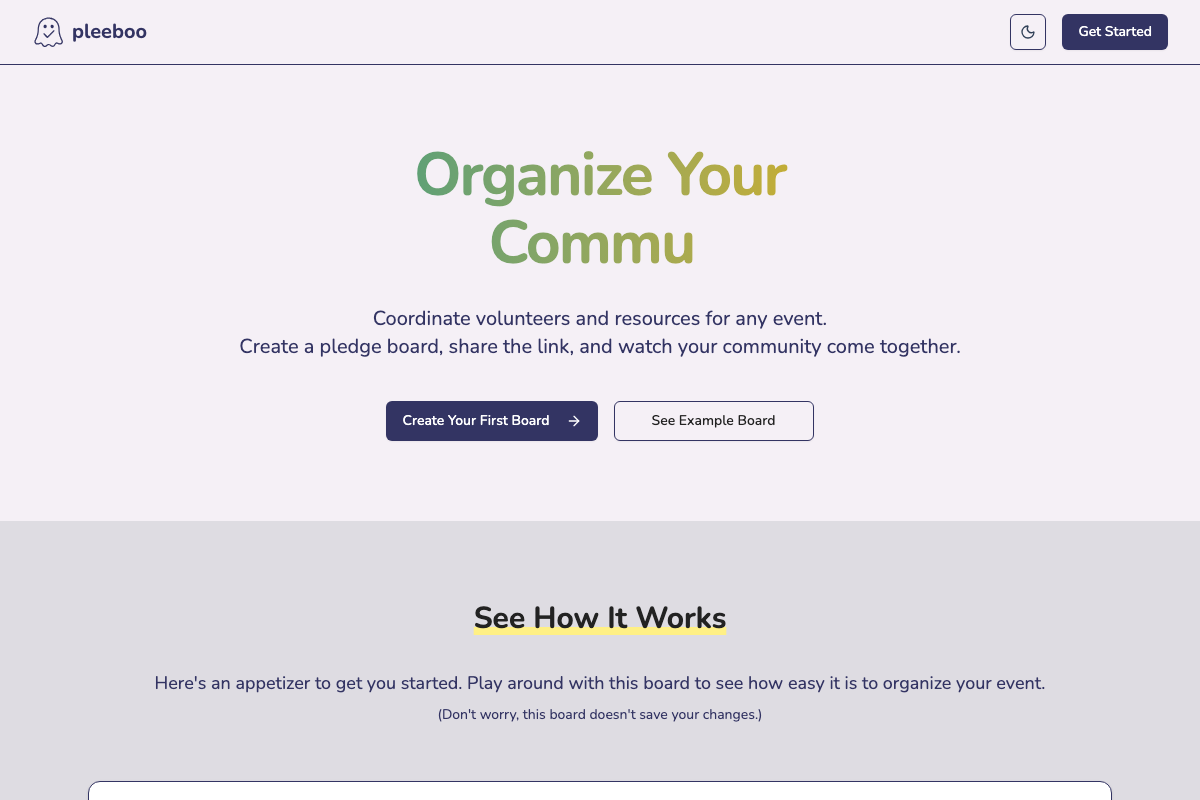 screenshot of pleeboo