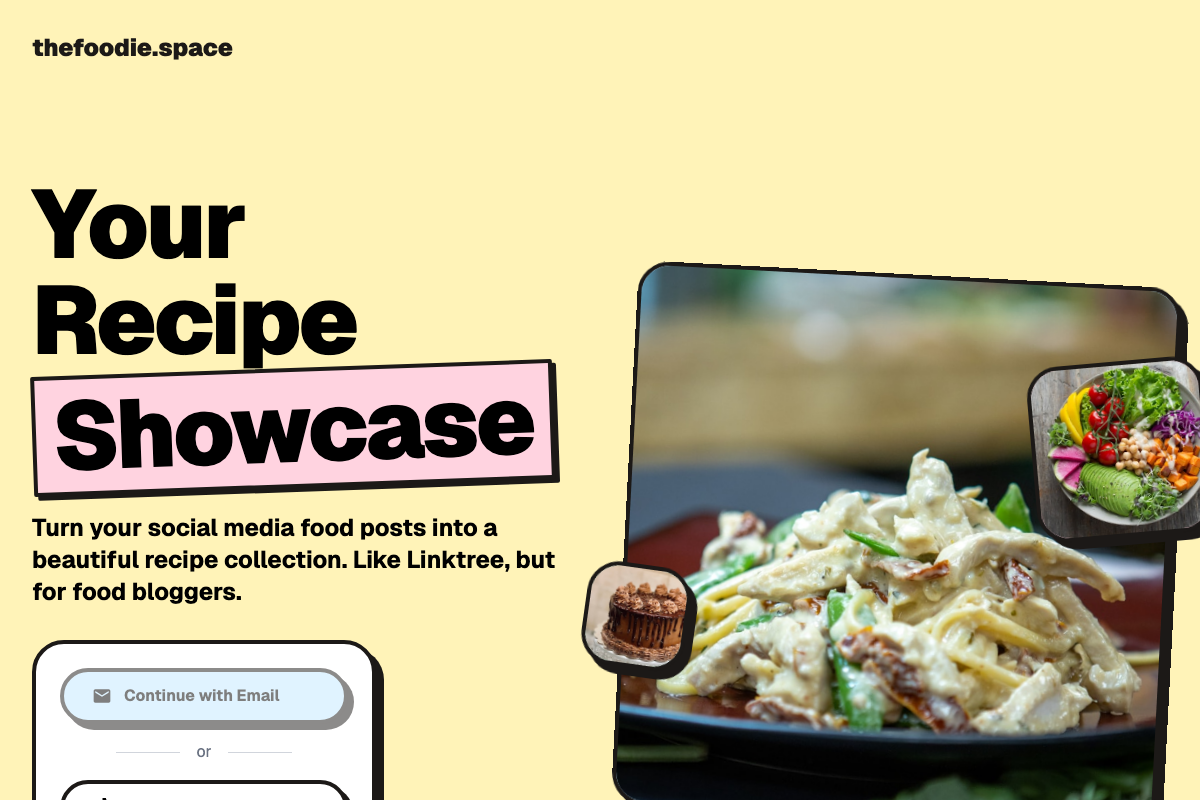 screenshot of thefoodie.space